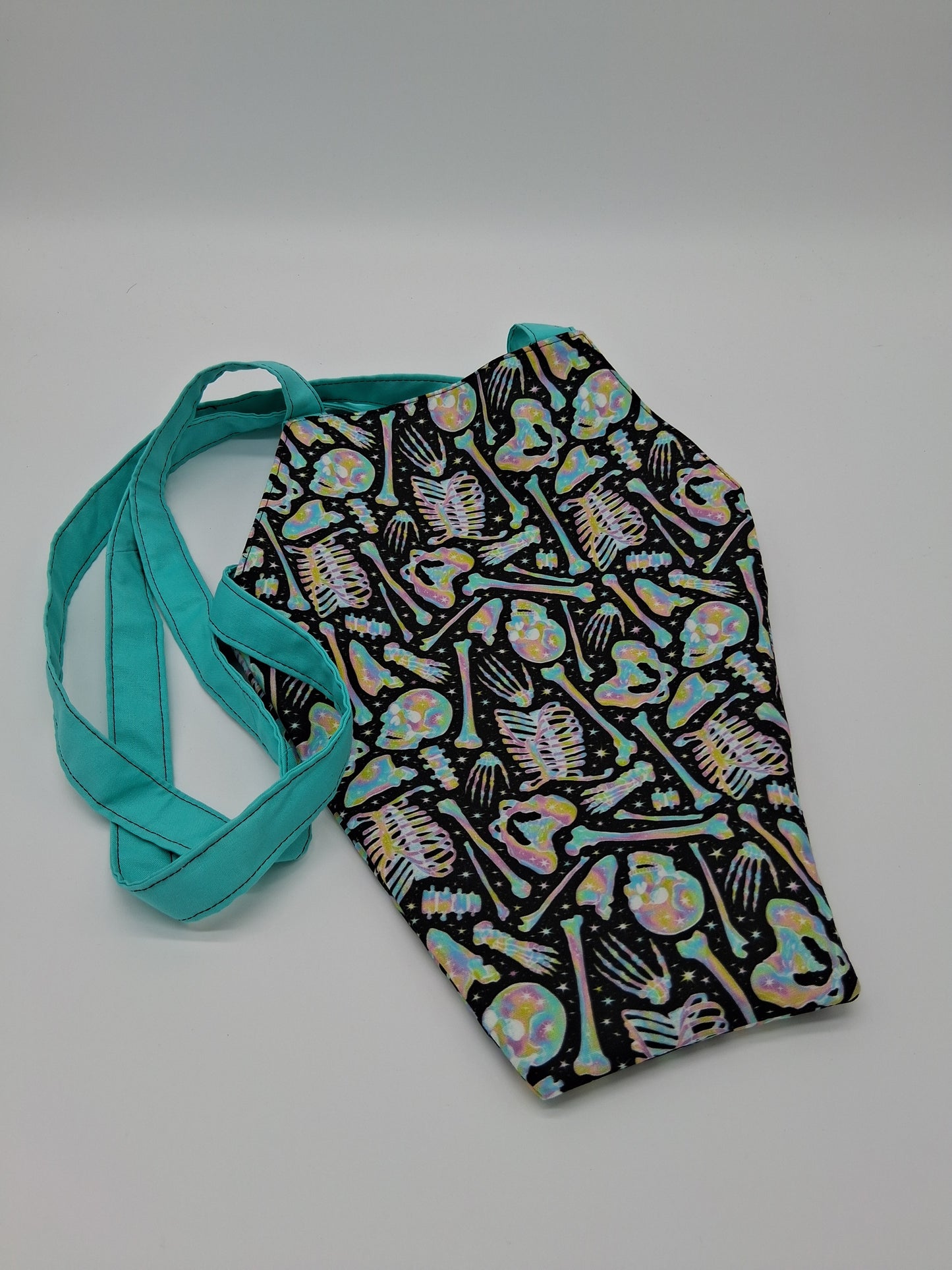 pastel rainbow bones v. 2 coffin tote