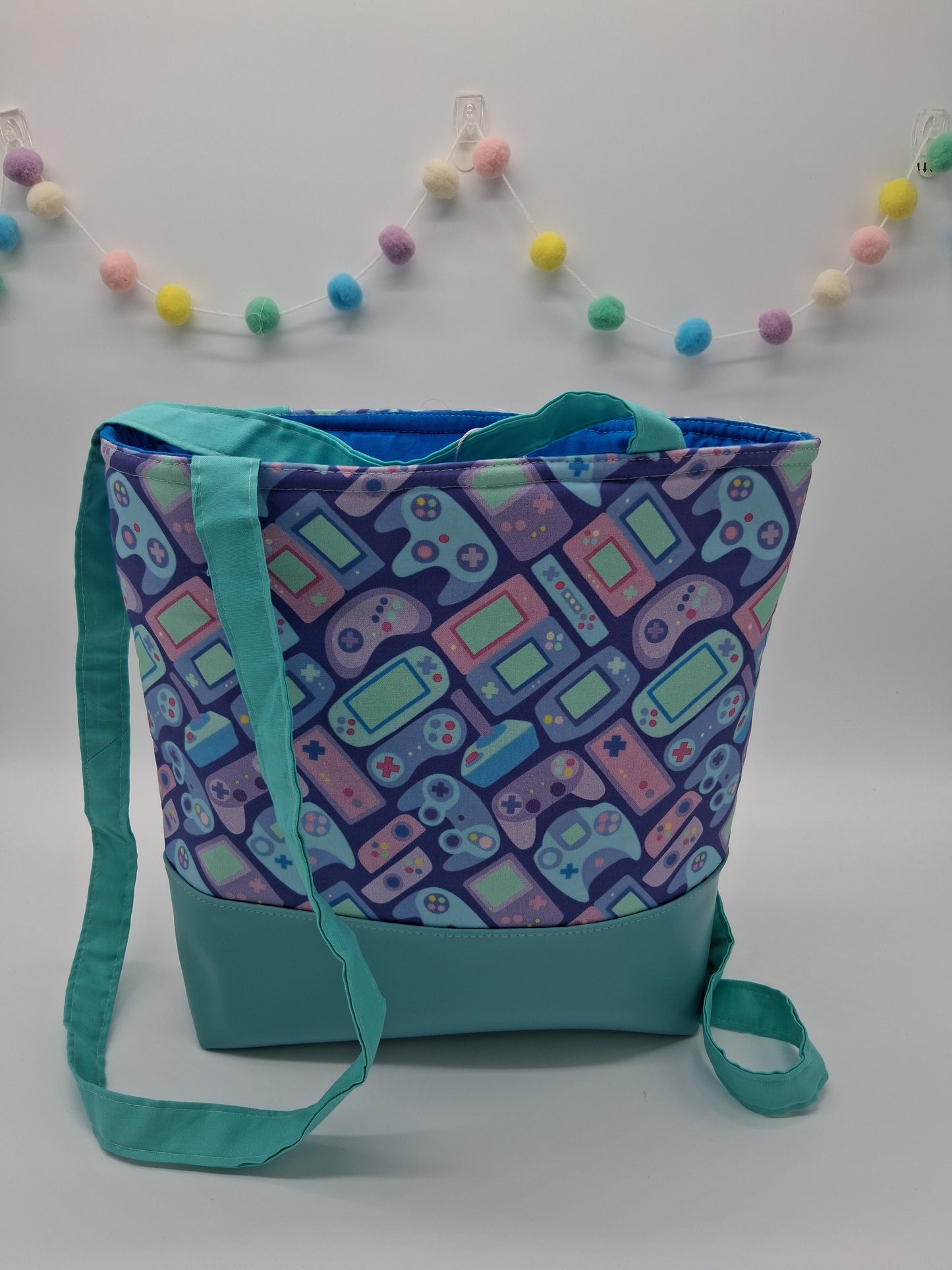 old school controllers v. 1 large zippered tote