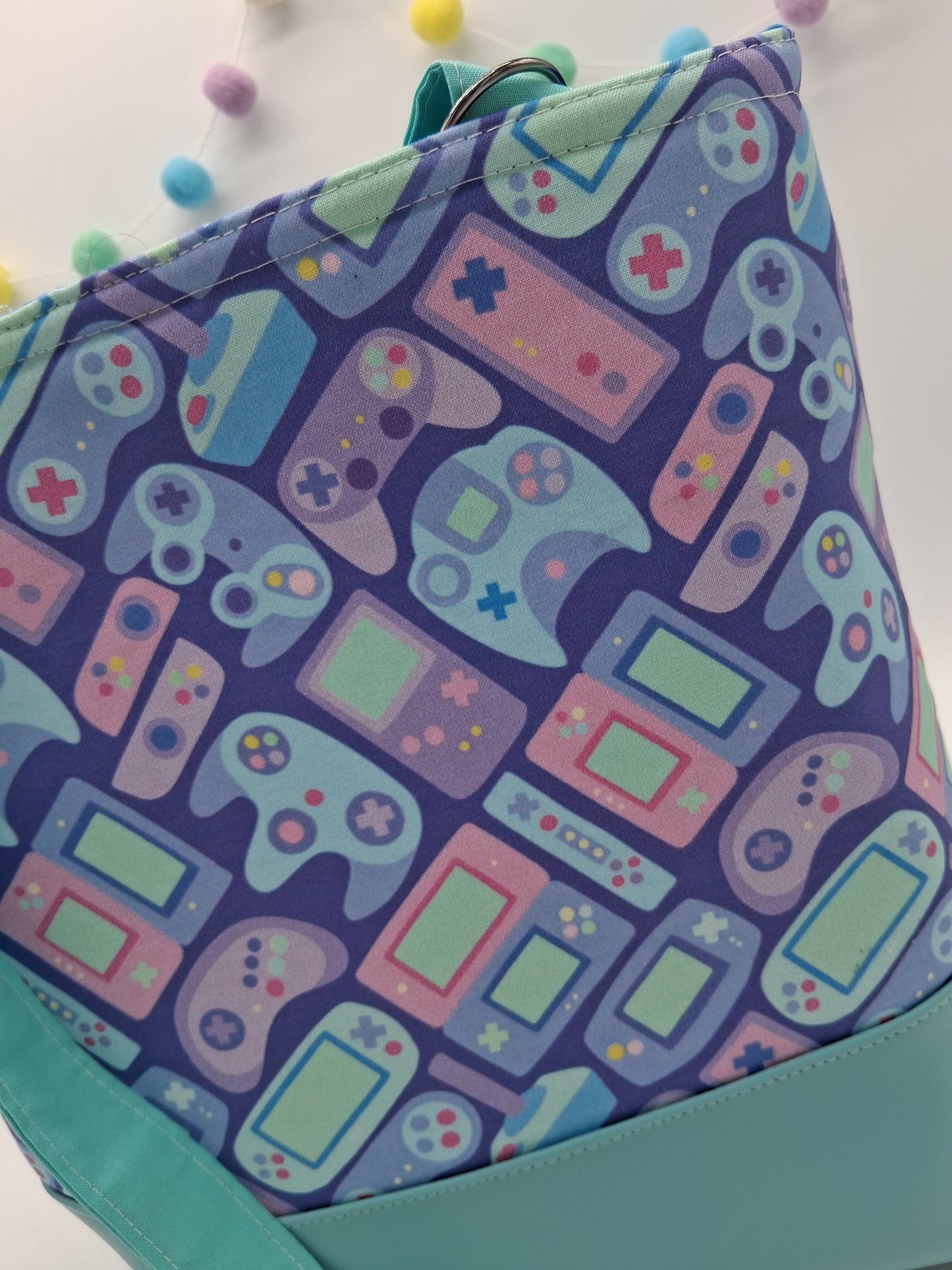 old school controllers v. 1 large zippered tote
