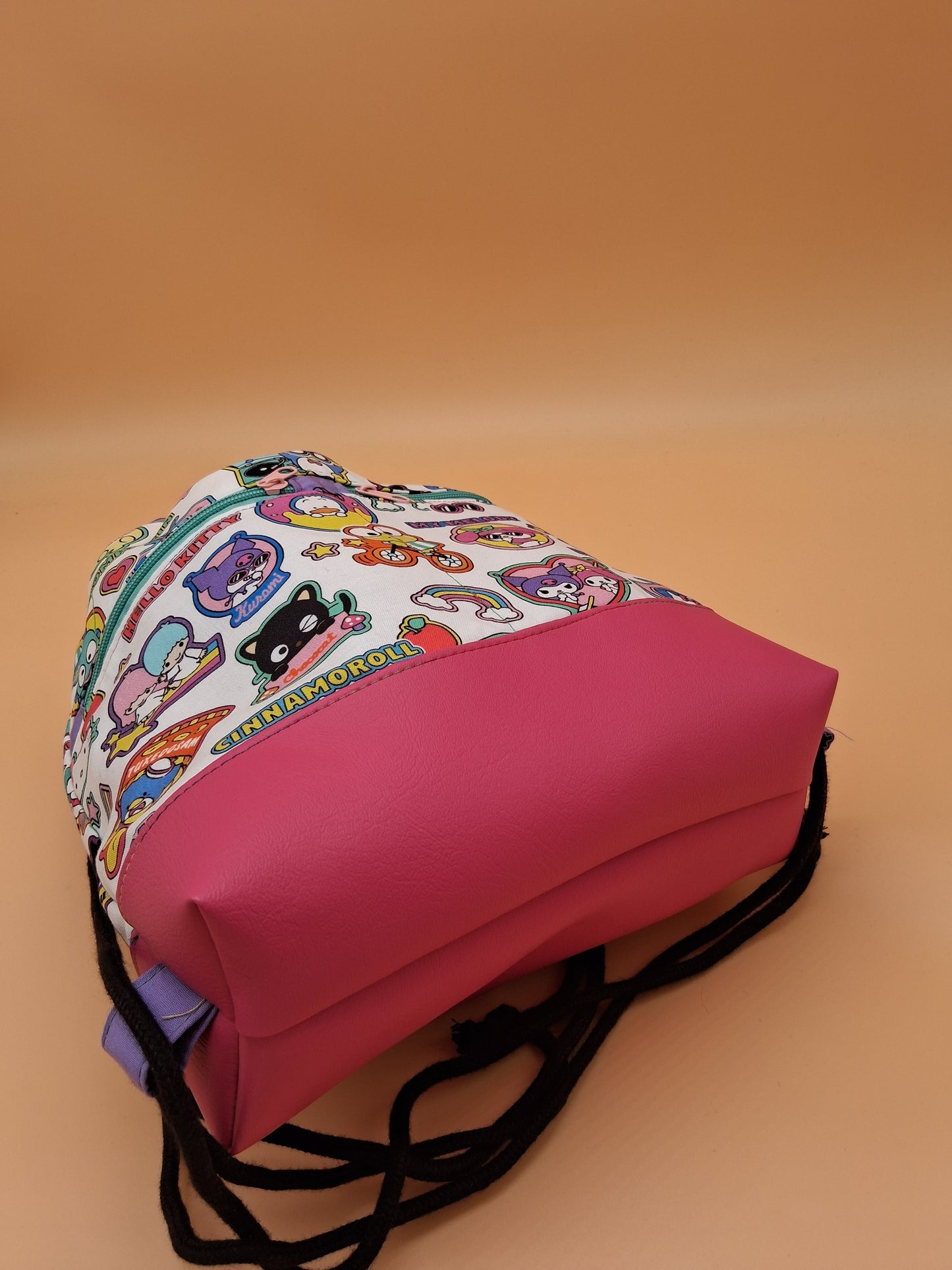 hello stickers Begonia drawstring backpack