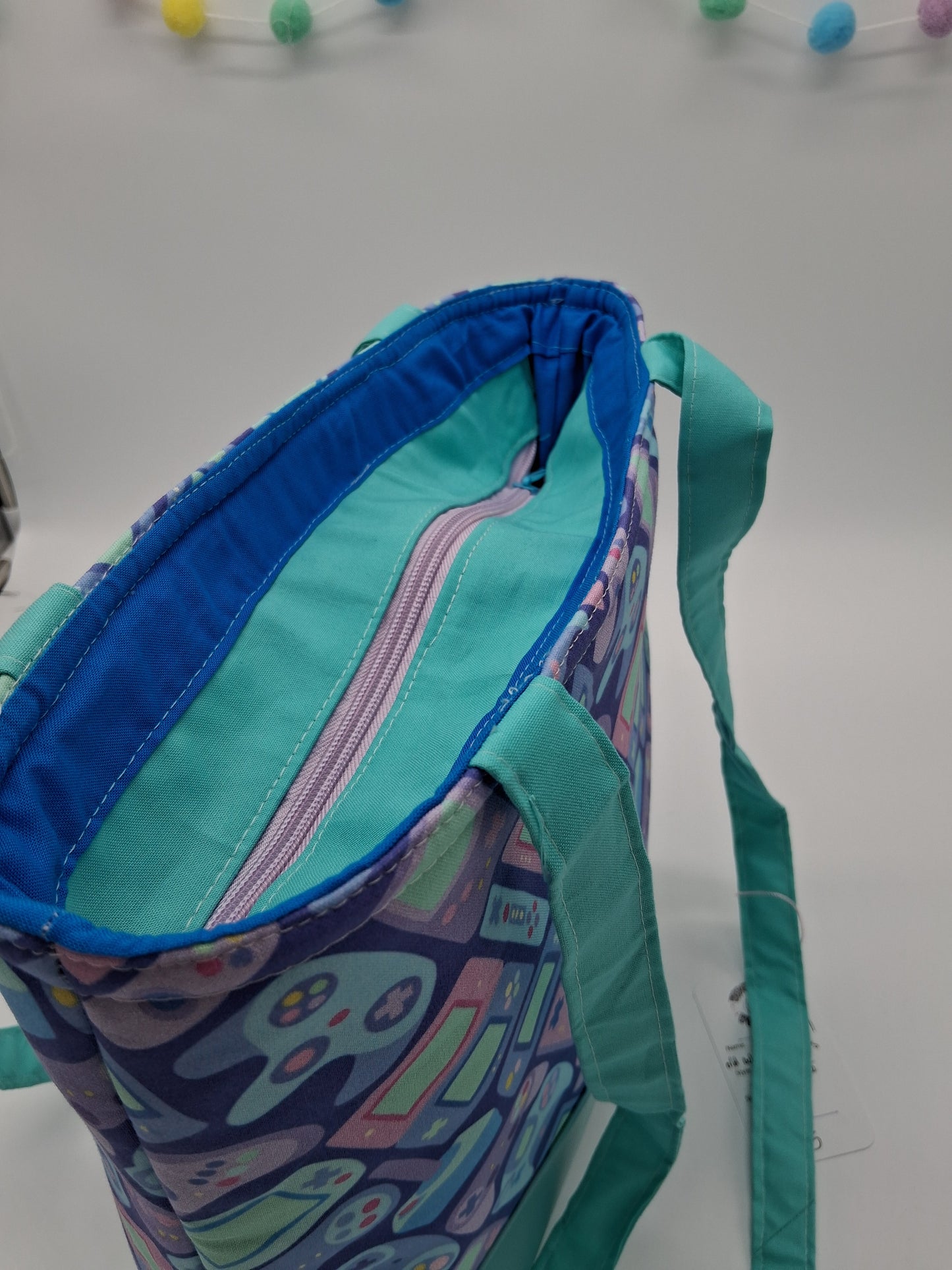 old school controllers v. 1 large zippered tote