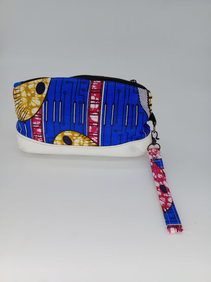 blue tech ankara v. 1 Clematis wristlet