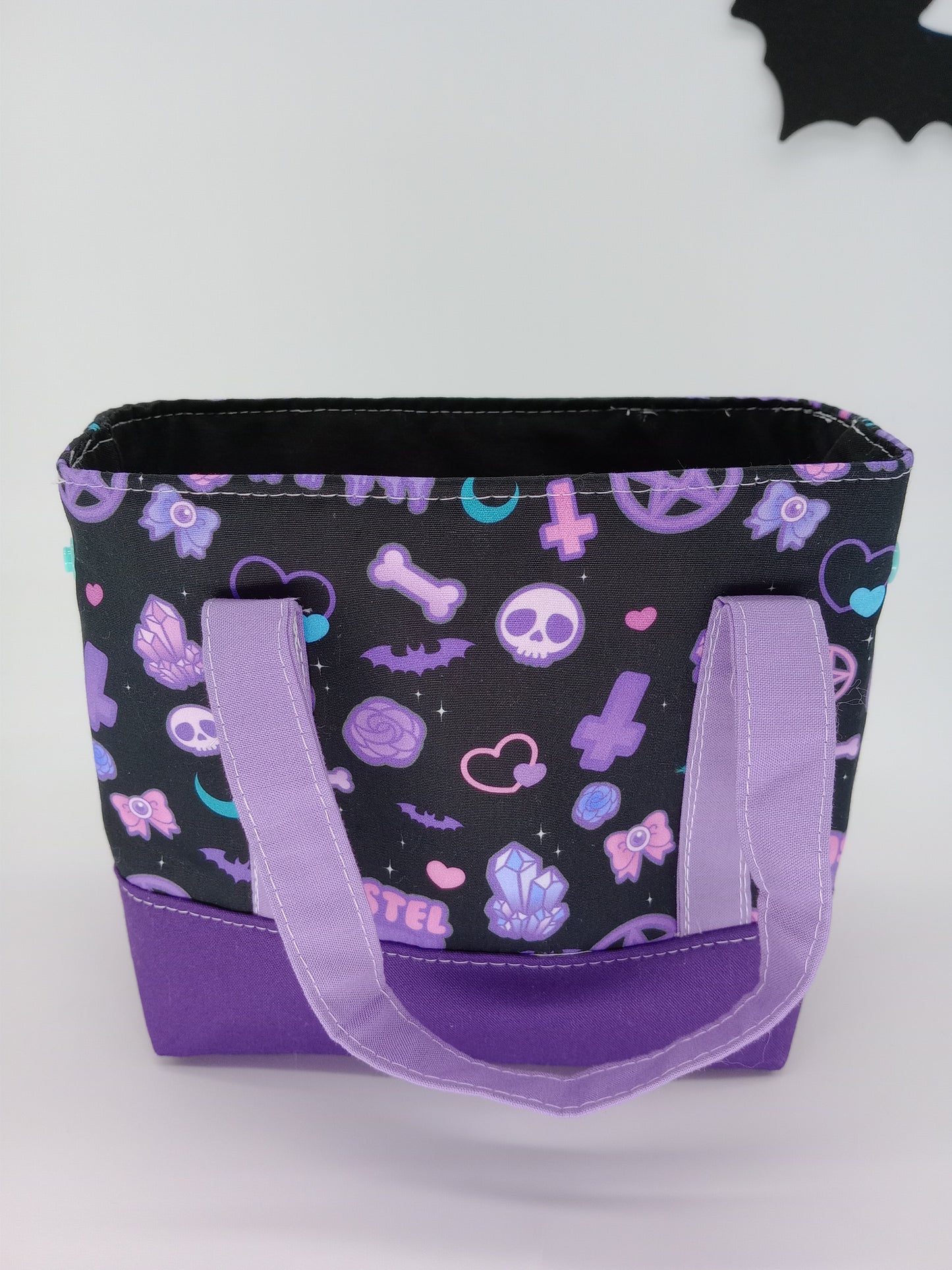 pastel goth black v. 2 mini tote