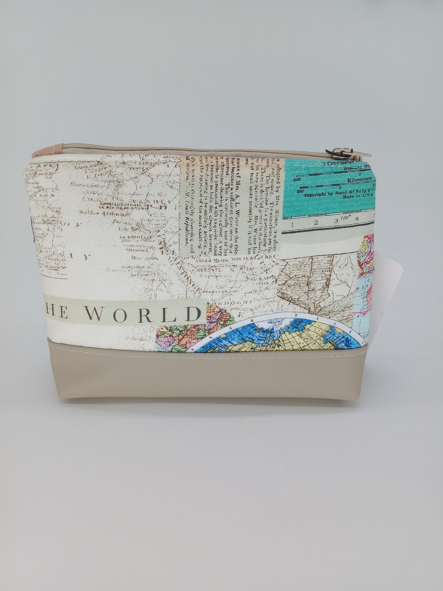 world map v. 3 boxy pouch