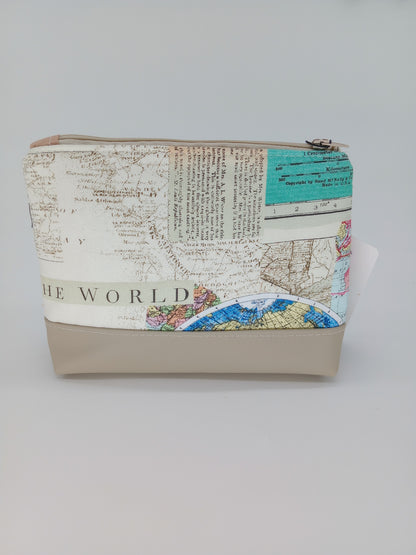 world map v. 3 boxy pouch