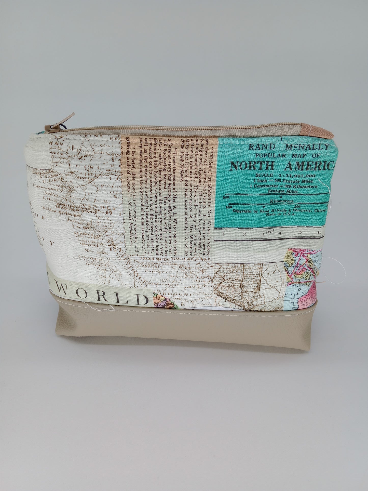 world map v. 3 boxy pouch