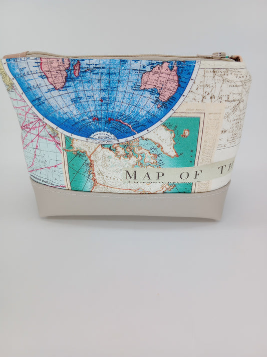 world map v. 4 boxy pouch