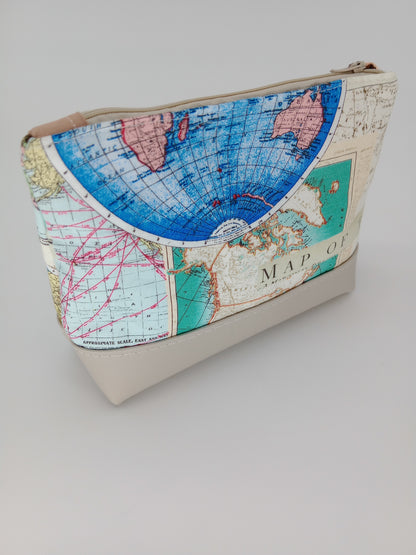 world map v. 4 boxy pouch