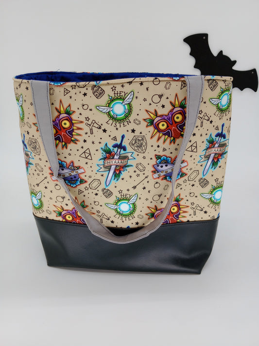 faerie boy tattoo v. 2 large tote