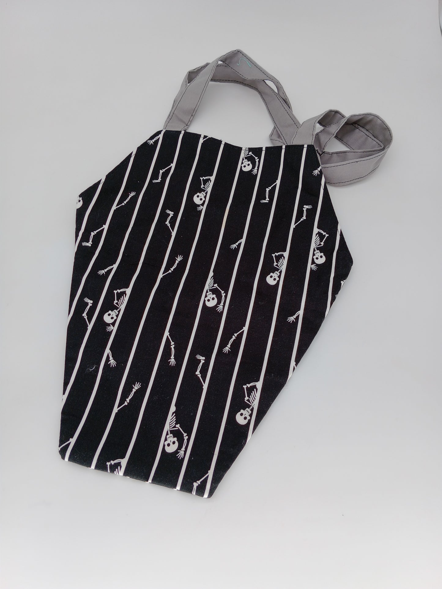 pinstripe skeleton v. 2 coffin tote