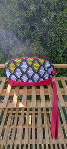 red ankara Clematis wristlet