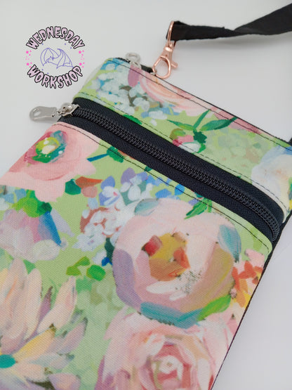 painted flowers mini crossbody