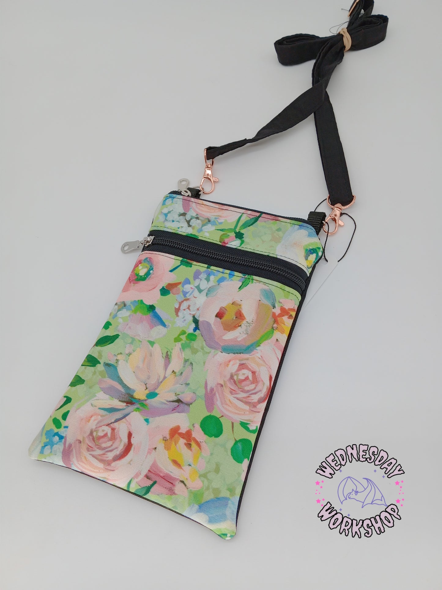 painted flowers mini crossbody