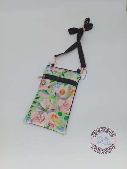 painted flowers mini crossbody