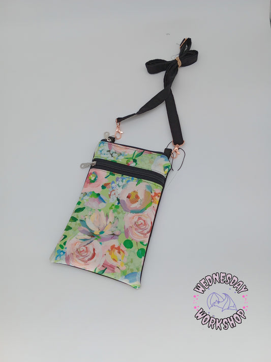 painted flowers mini crossbody