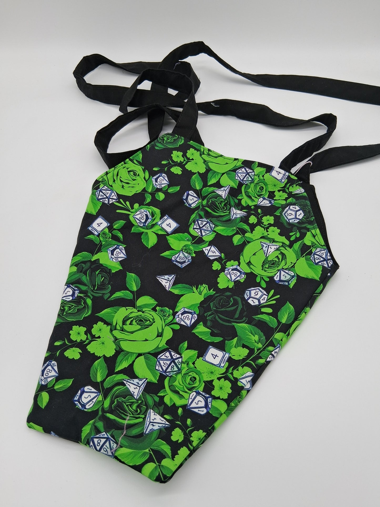 neon green floral dice v. 1 coffin tote