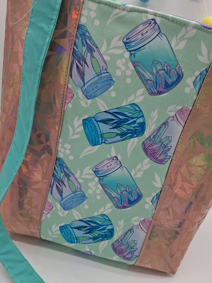 witchy jars v. 2 large zippered tote