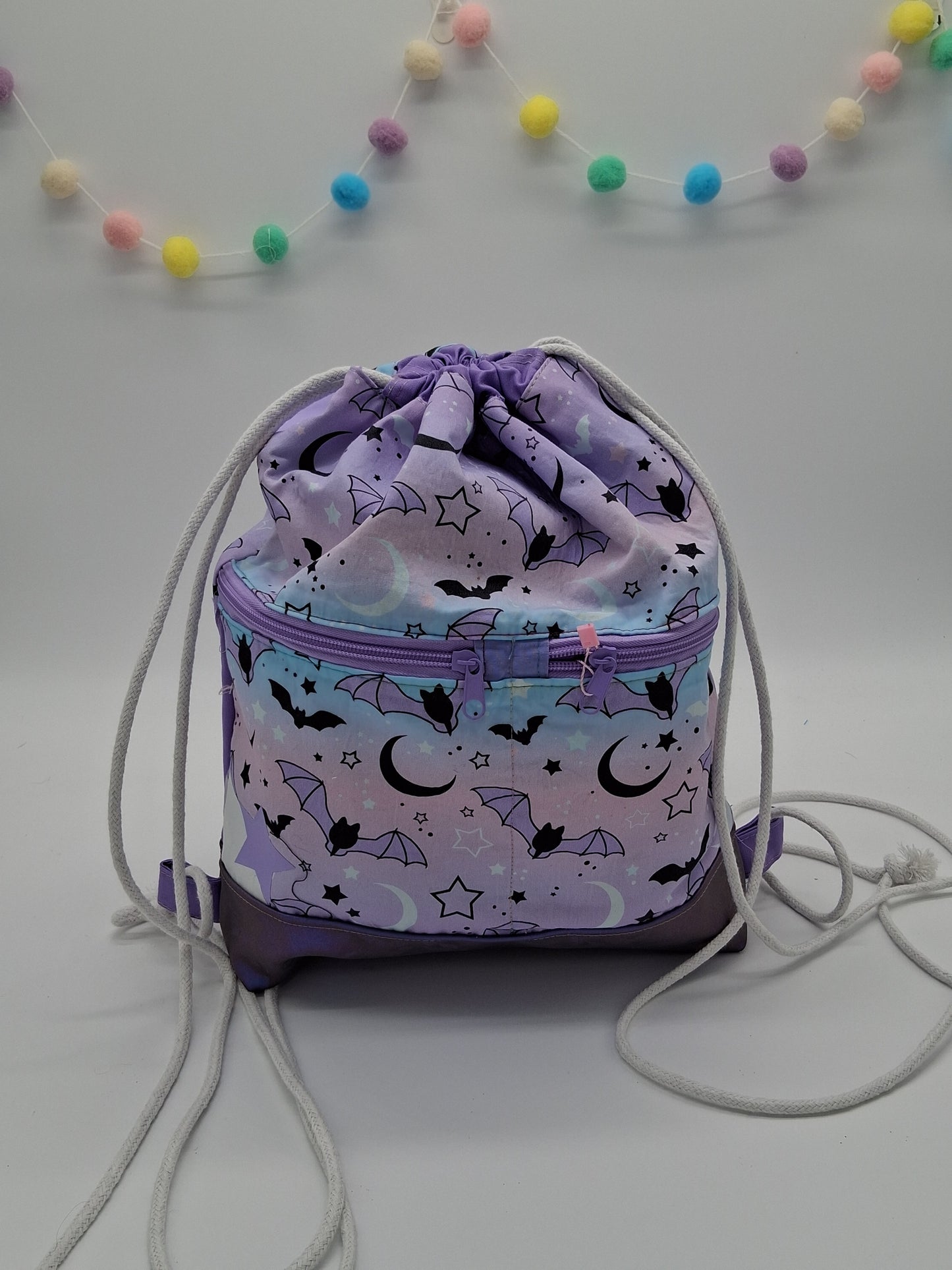 pastel bats v. 1 Begonia drawstring backpack