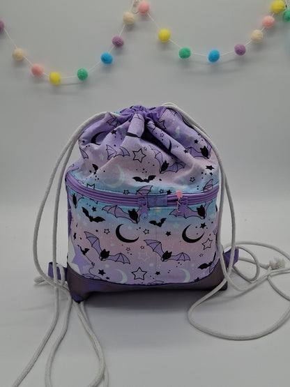pastel bats v. 1 Begonia drawstring backpack