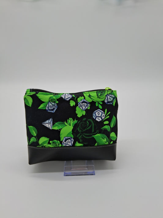 green floral dice v. 2 boxy pouch