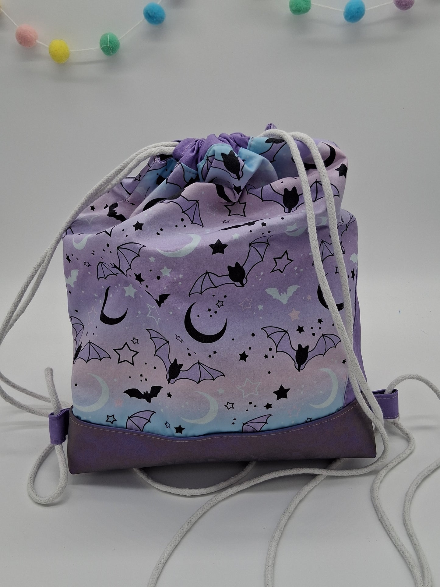 pastel bats v. 1 Begonia drawstring backpack