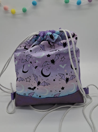 pastel bats v. 1 Begonia drawstring backpack