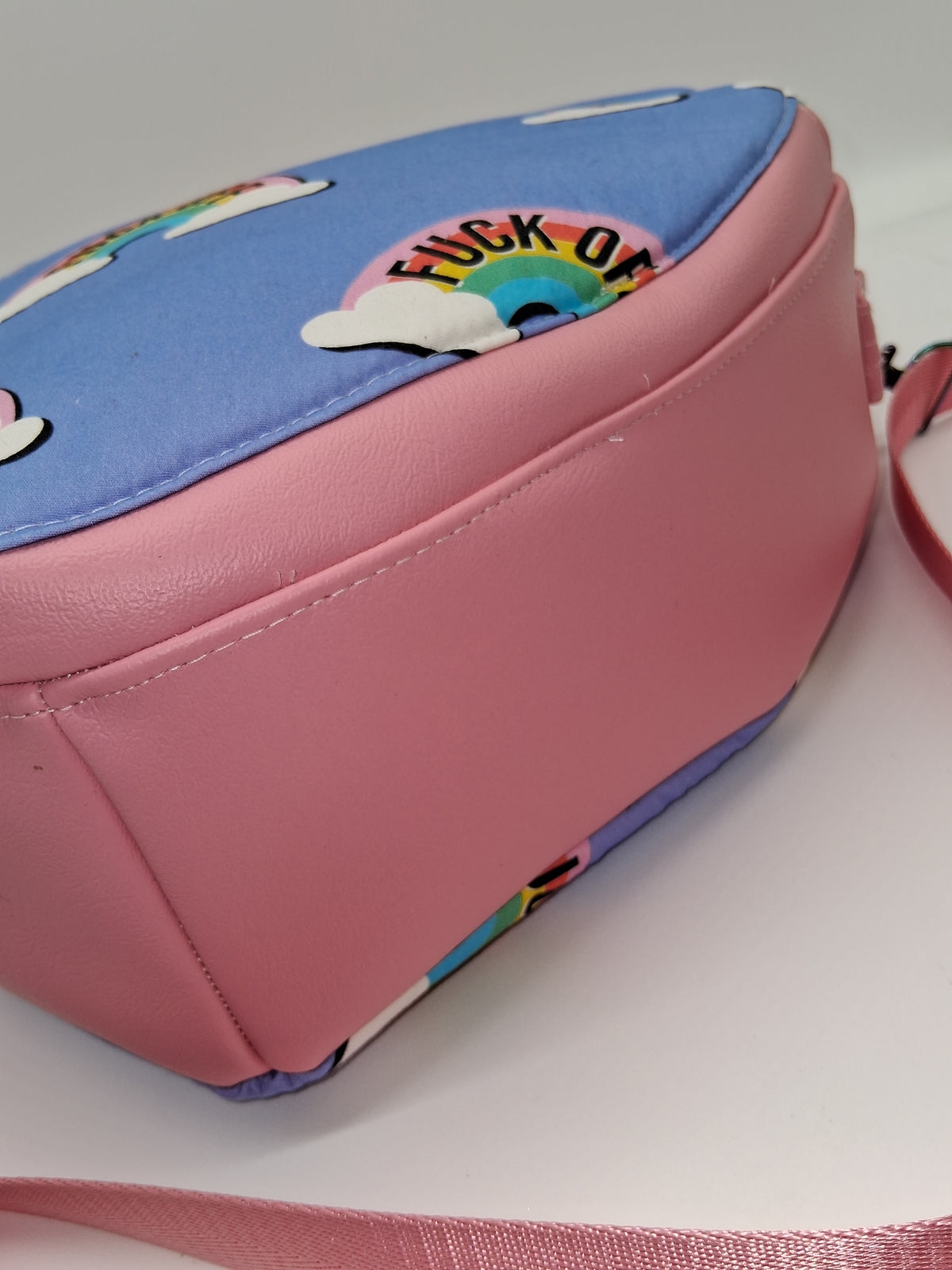 eff off rainbow Pisces heart bag