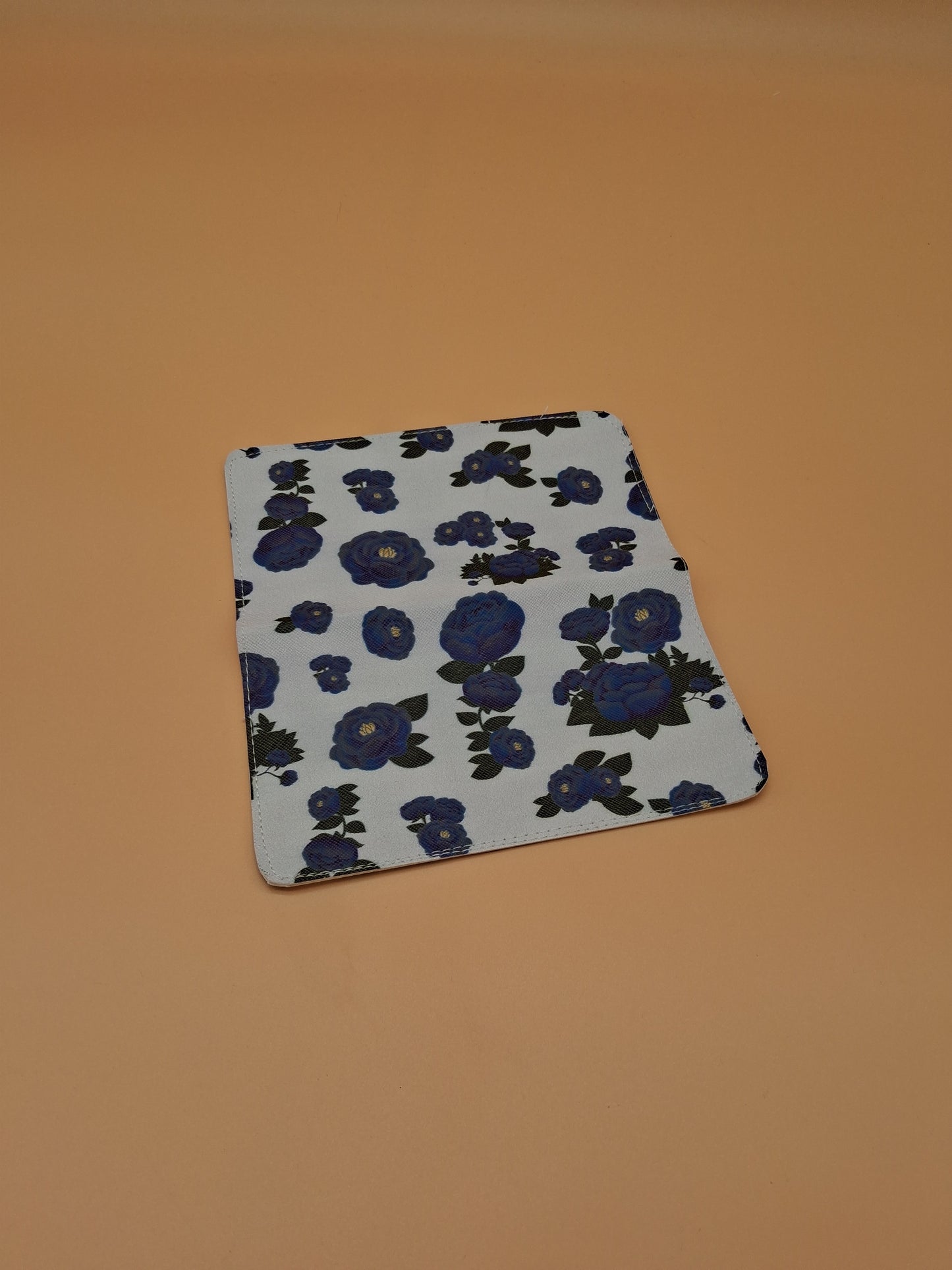 blue roses checkbook cover