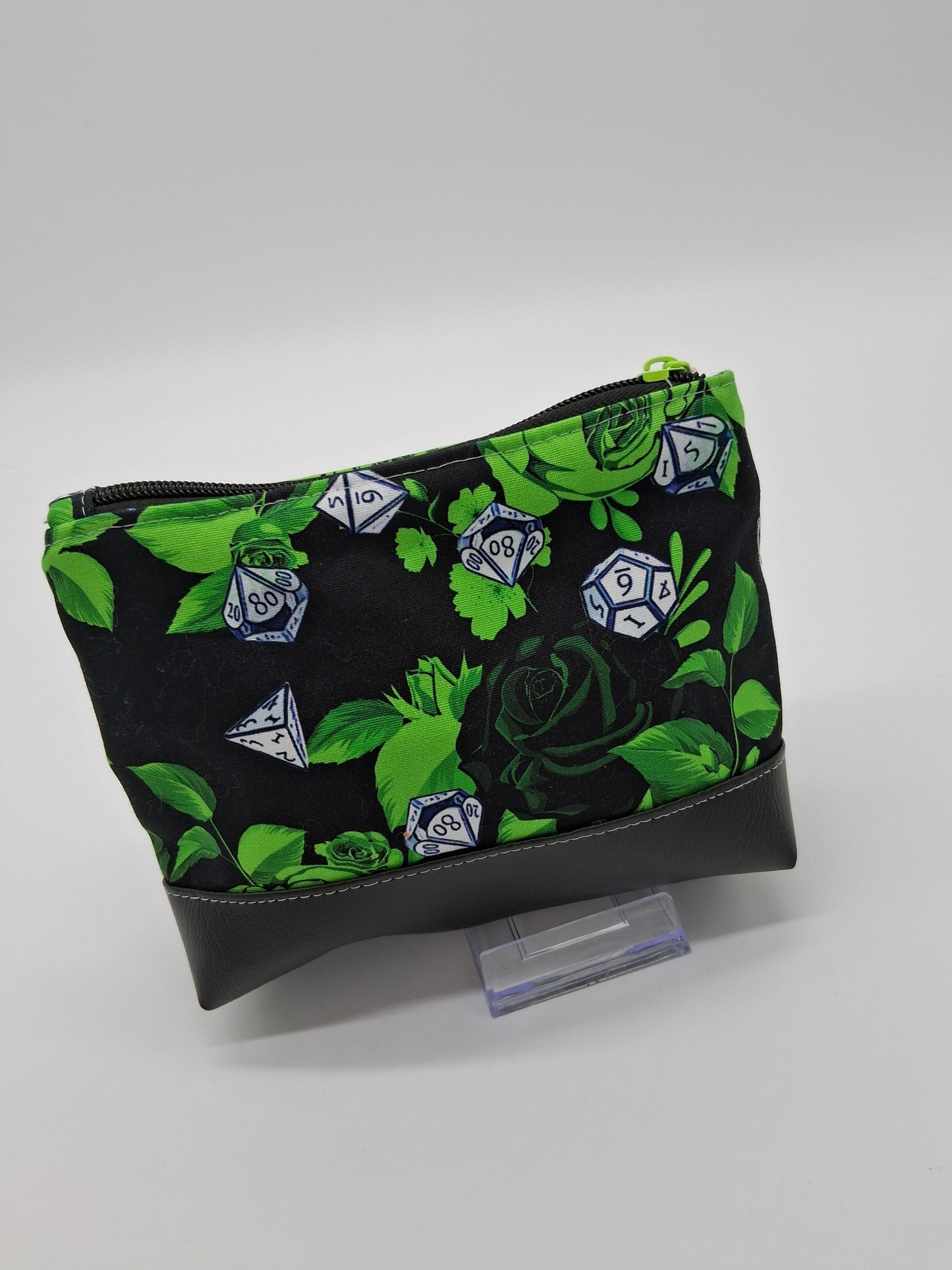 green floral dice v. 2 boxy pouch