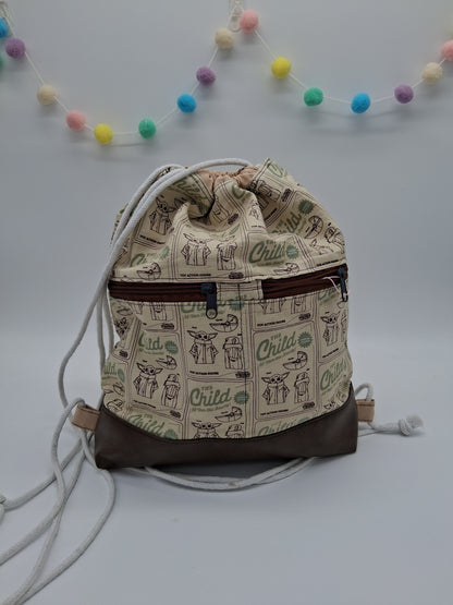 green guy v. 1 Begonia drawstring backpack