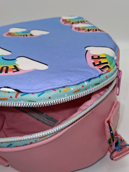 eff off rainbow Pisces heart bag