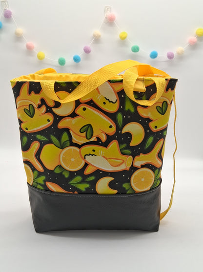lemon sharks v. 1 large zippered tote