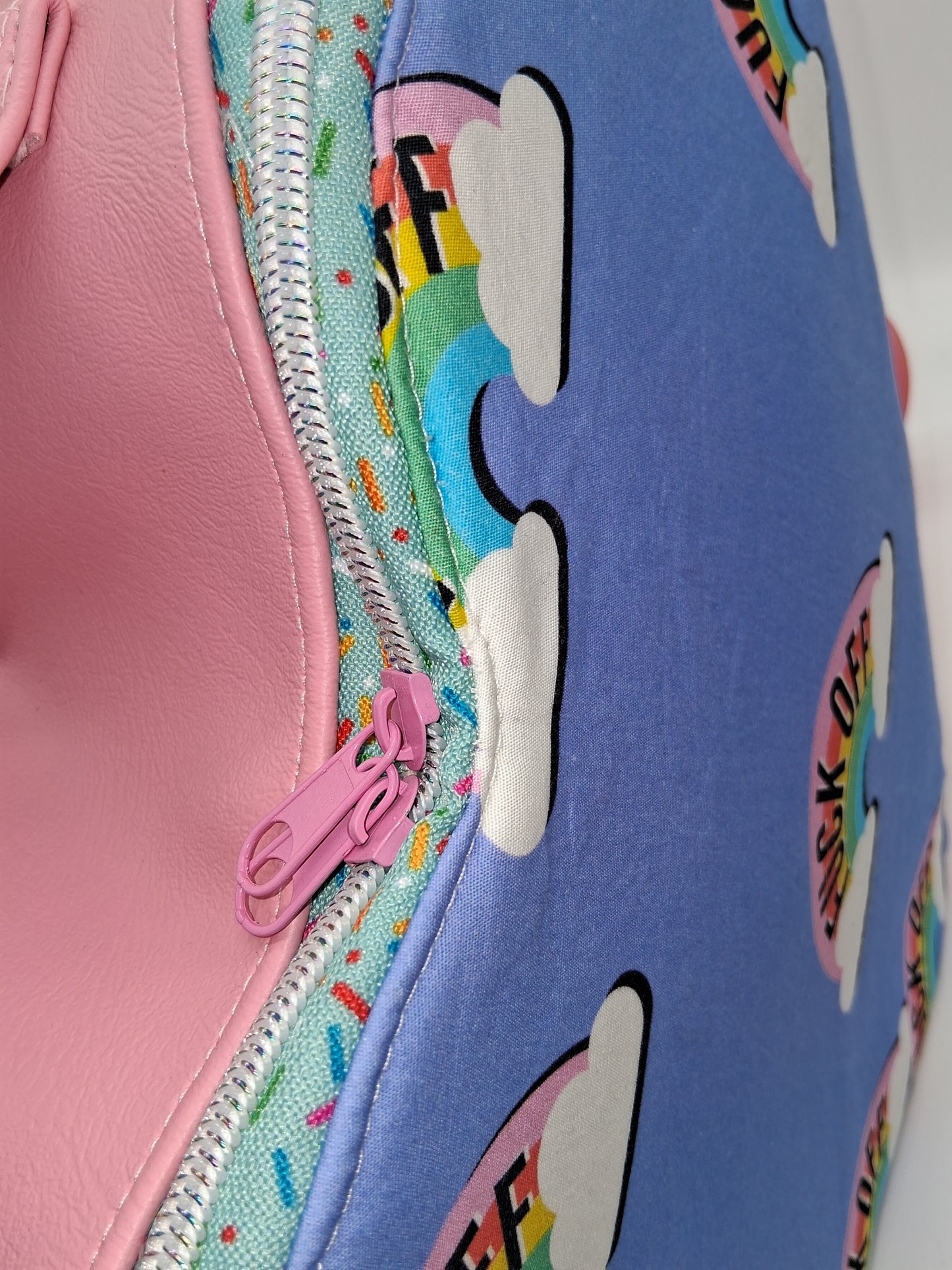 eff off rainbow Pisces heart bag