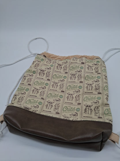 green guy v. 1 Begonia drawstring backpack