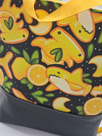 lemon sharks v. 1 large zippered tote
