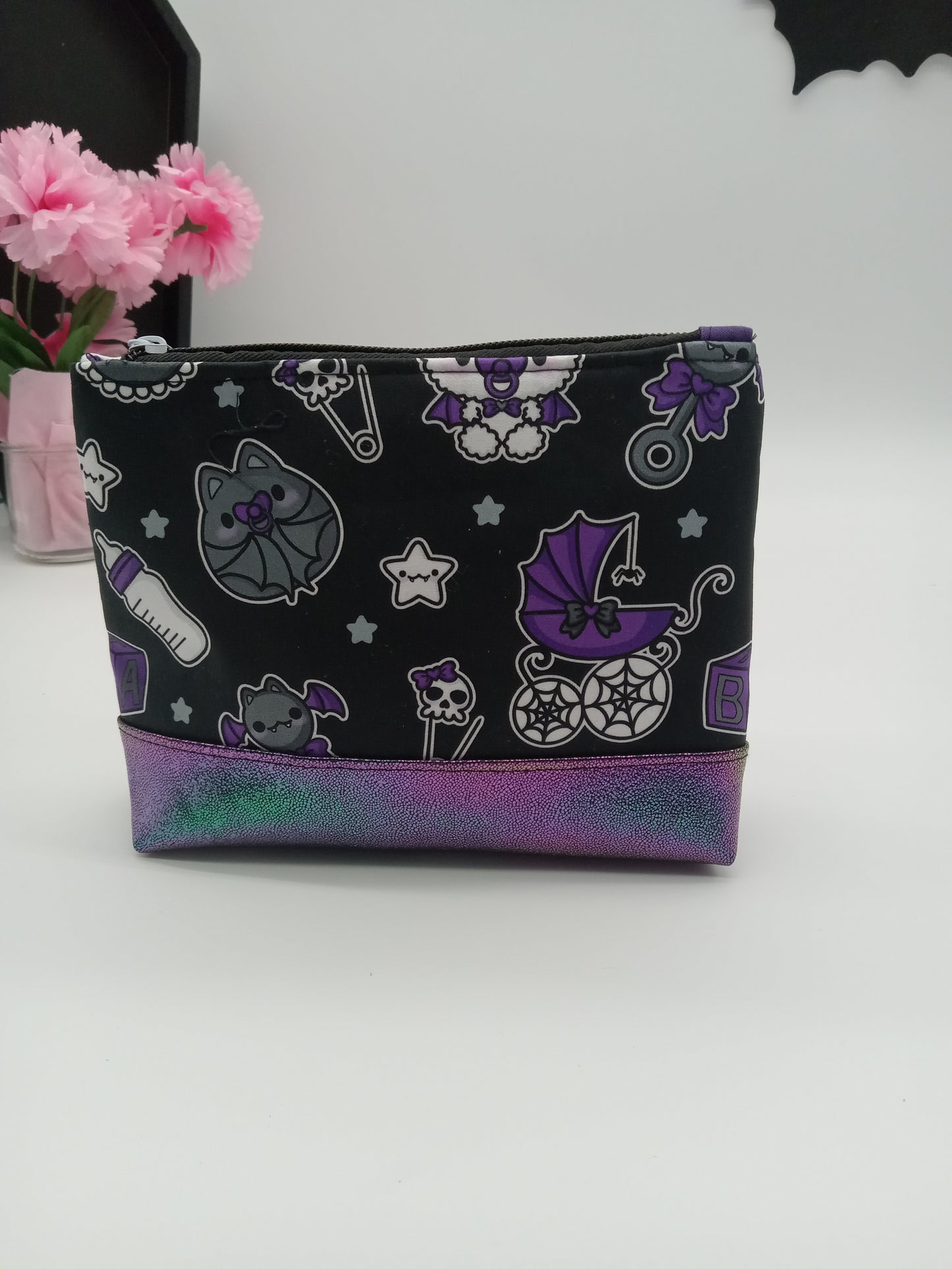 purple baby bats boxy pouch