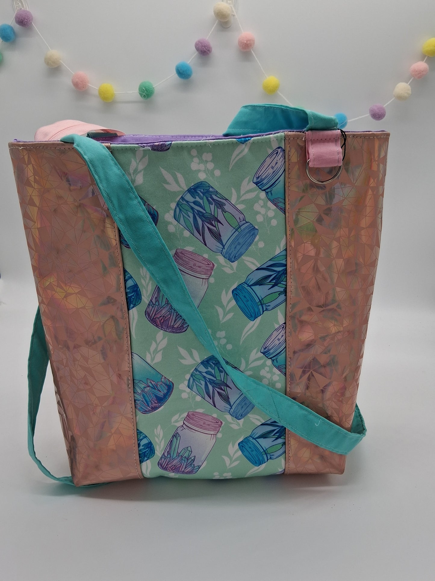 witchy jars v. 2 large zippered tote