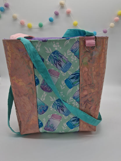 witchy jars v. 2 large zippered tote