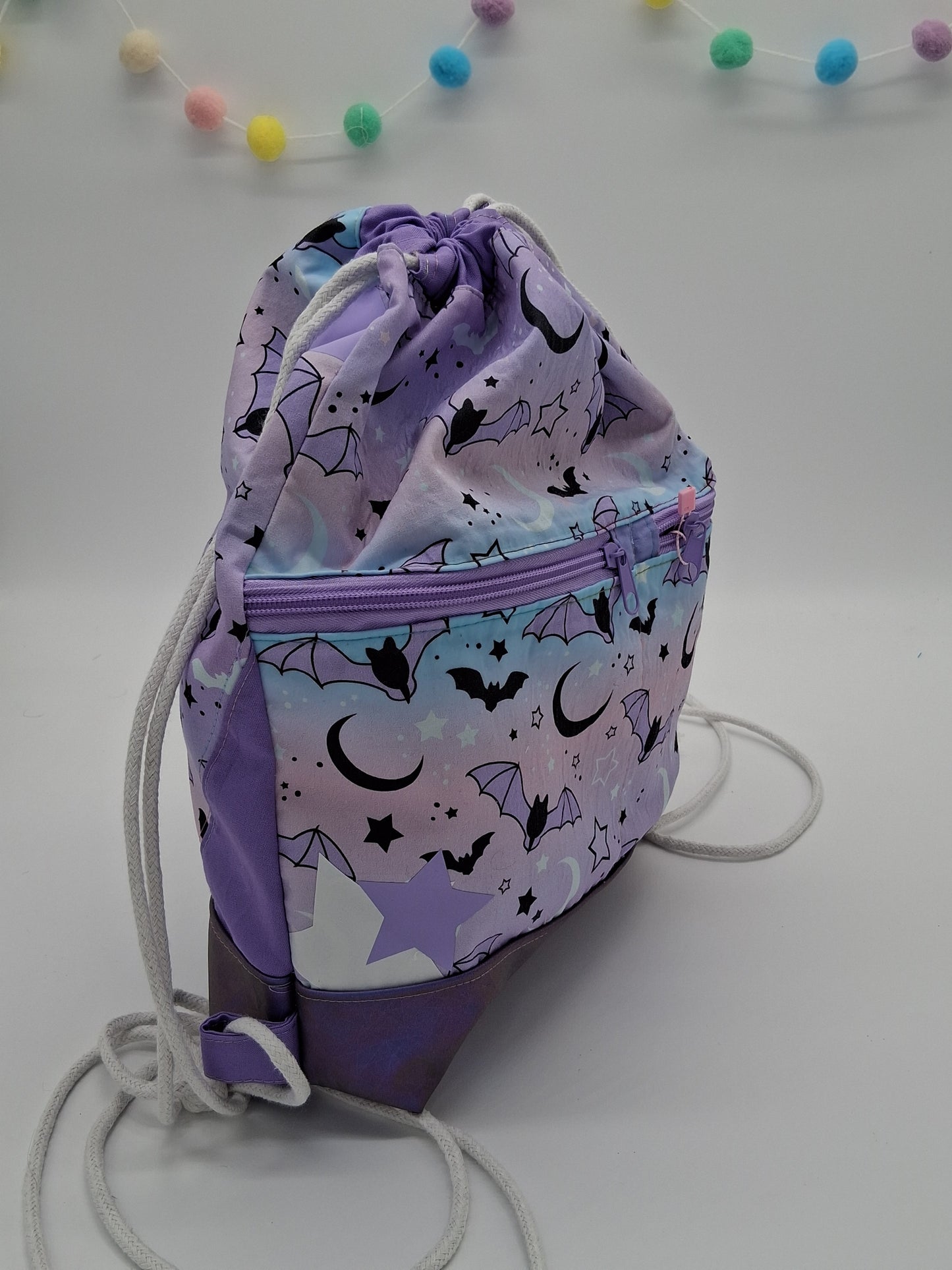 pastel bats v. 1 Begonia drawstring backpack