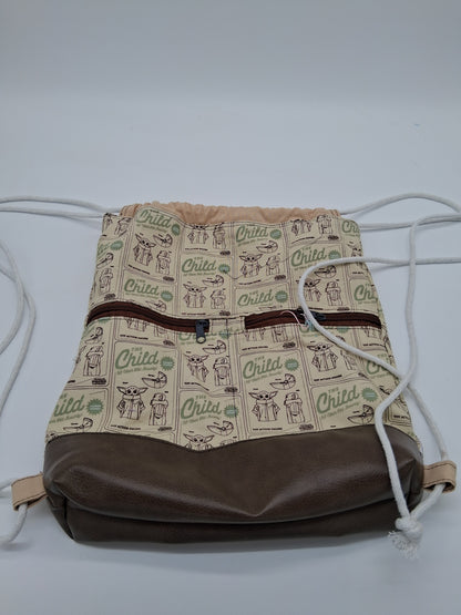green guy v. 1 Begonia drawstring backpack