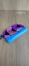 Load image into Gallery viewer, blue ankara Clematis wristlet